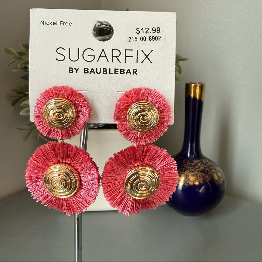 ✨ 3/$25 Sugarfix by BaubleBar Threaded Drop Earrings Pink and Gold